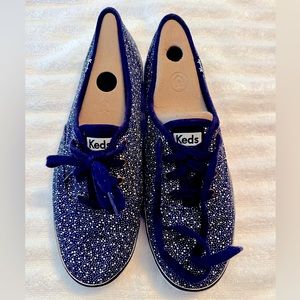 Keds tennis shoes- Navy and white polka dot fun shoes